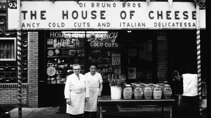 Danny and Joe Di Bruno in front of the original Di Bruno Bros. store