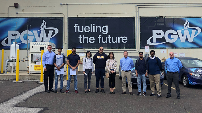 MS in Supply Chain Management Students at Philadelphia Gas Works fleet building.