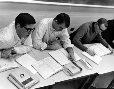 Archival photo students in class