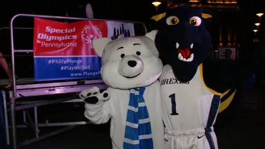 Chilly, Special Olympics Pennsylvania mascot with Drexel's Mario the Magnificent