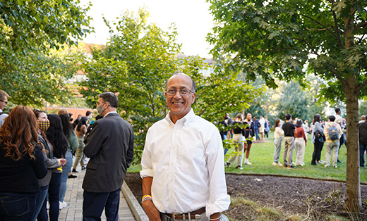 Vibhas Madan smiling outside of GHall