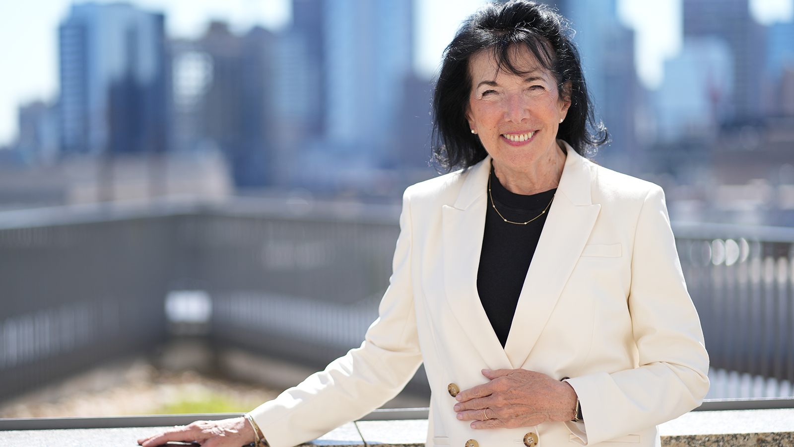Janet Rizzuto standing outside of LeBow Hall.
