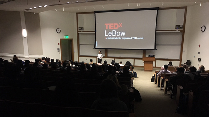 LeBowX student presenting