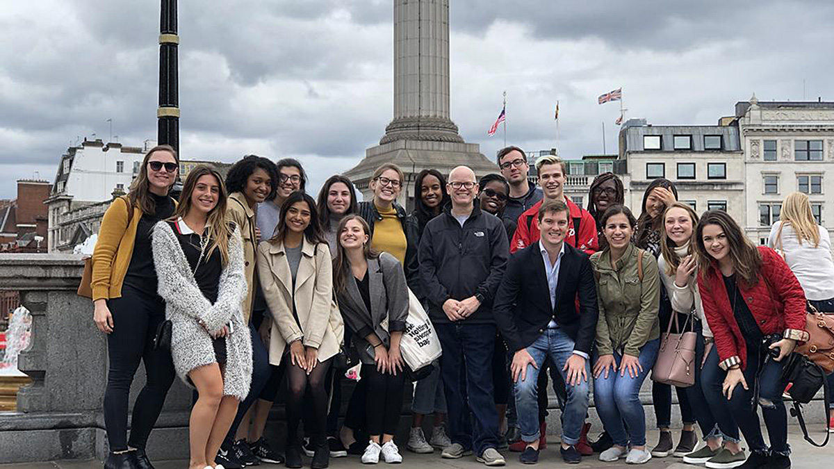 Drexel LeBow students in Trafalgar Square