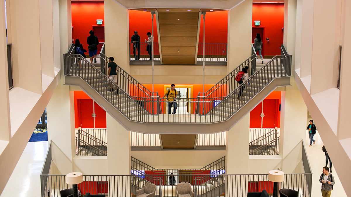 Gerri C. LeBow Hall Atrium with Students