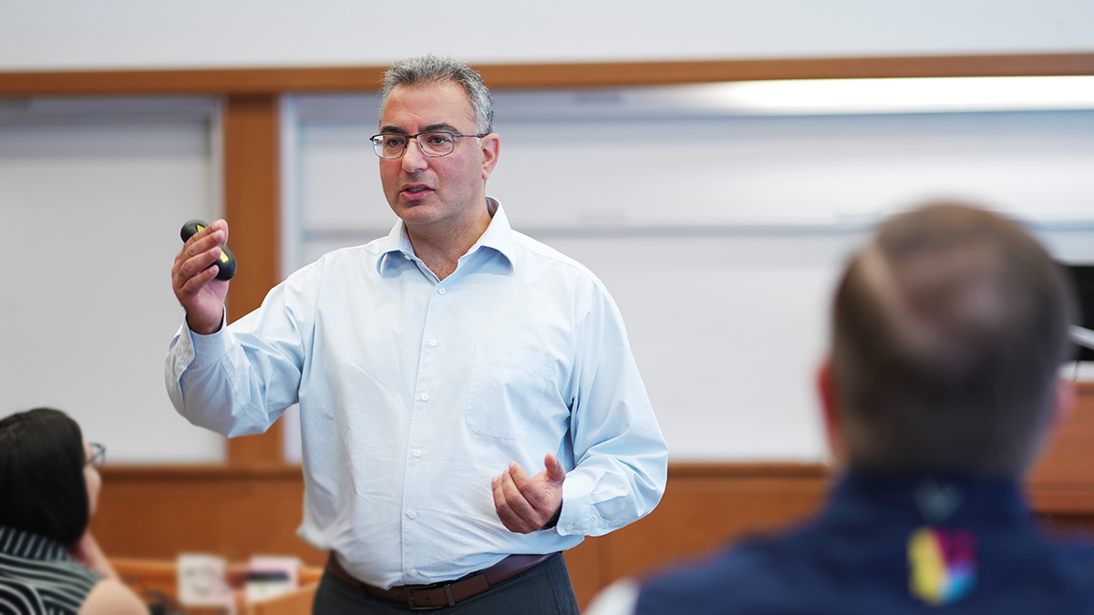 Faculty teaching in a Drexel's Doctorate of Business Administration classroom