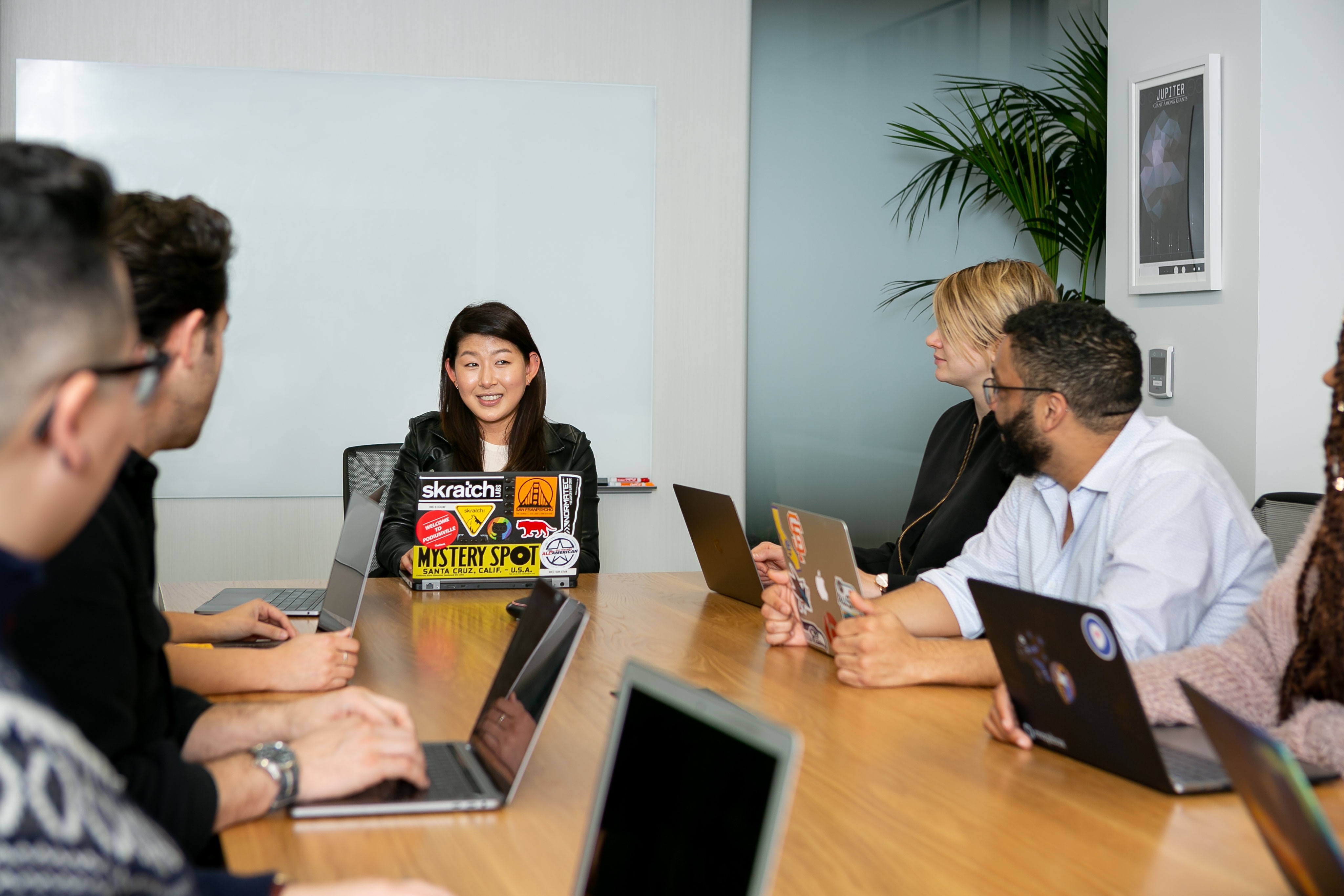 Business meeting at a table