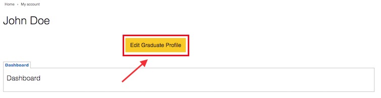 Edit graduate profile button location