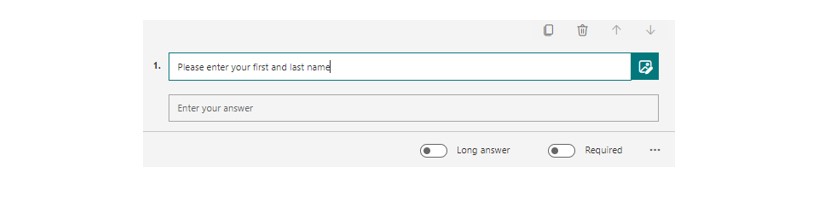 Microsoft Forms text question