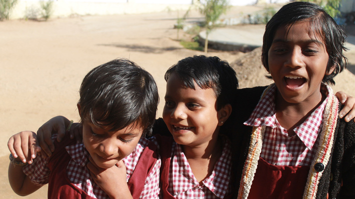 smiling children in India