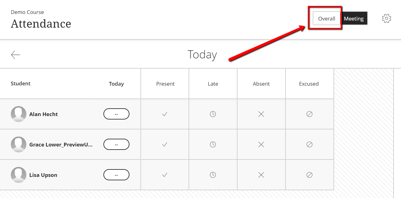 Screen capture of Overall button Screen capture of Overall button