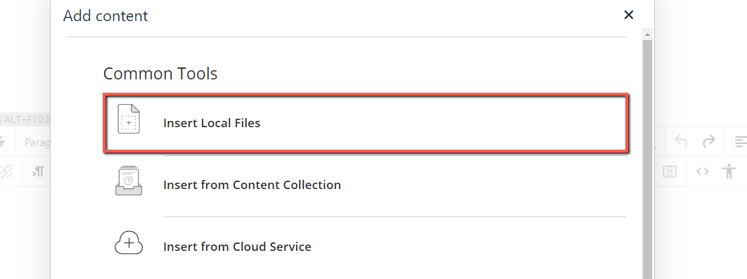 Insert Local Files Insert Local Files