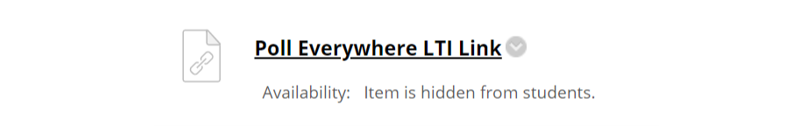 Poll Everywhere LTI Link Poll Everywhere LTI Link