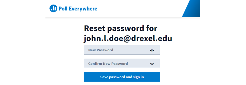 Reset password