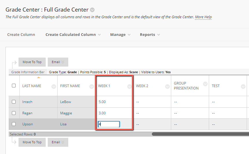 Input student grades