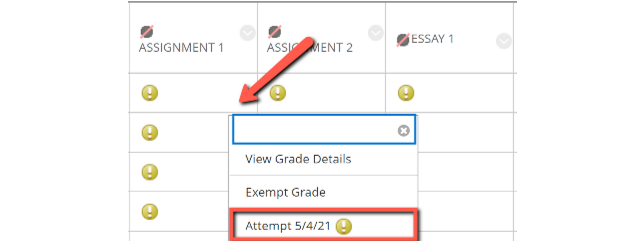 Grade attempt