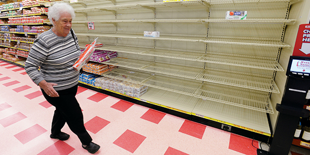Empty shelves during the boycott. Photo: Getty Images