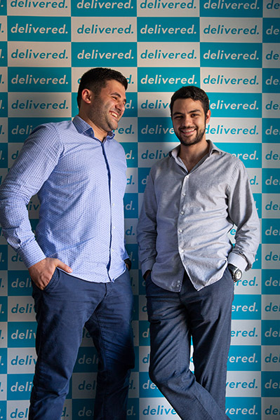 GoPuff Creators Rafael Ilishayev and Yakir Gola pose for a photo