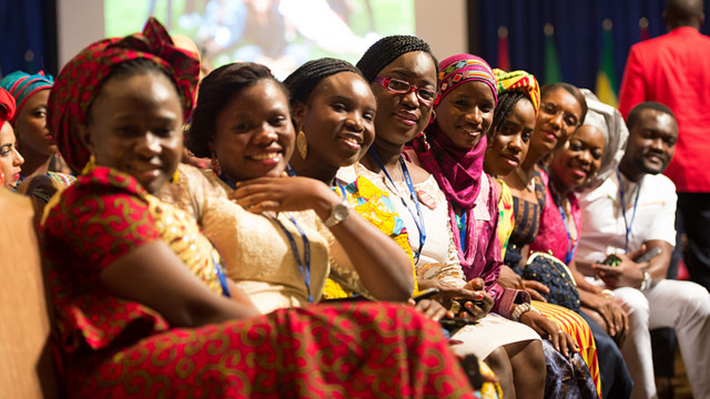 Young African Mandela Fellows Sitting in an Auditorium