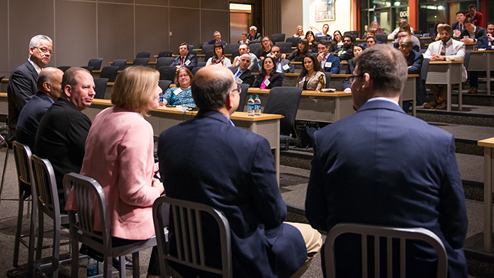 Panel addresses crowd during Drexel InSites event hosted at SEI