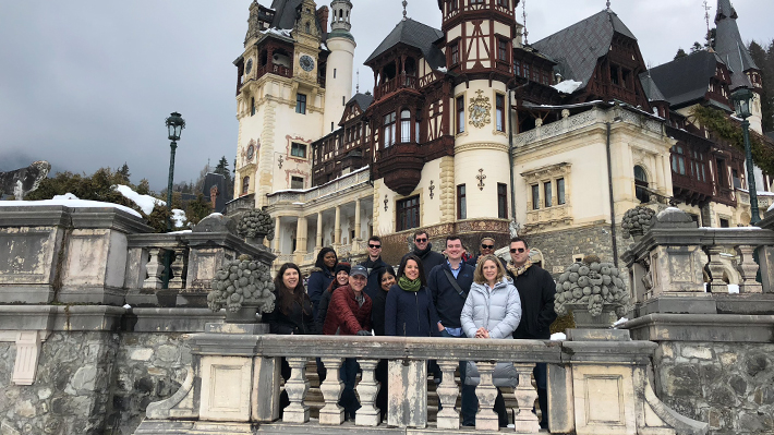 Drexel LeBow students at Peles Castle