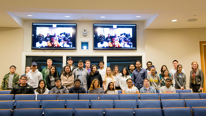 LeBow students videoconference with students in Cameroon