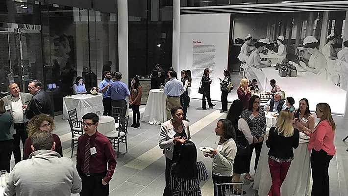 Students, faculty, staff and Johnson and Johnson representatives network
