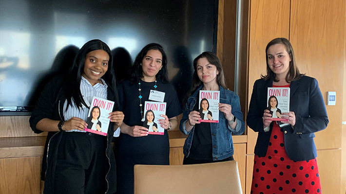 Shefali Karani, second from left, with LeBow students and staff