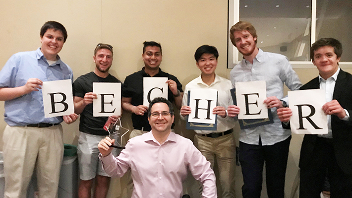 Professor David Becher (center) with students participating in STAR Scholars