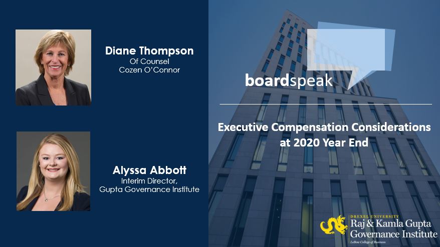  Boardspeak: Executive Compensation Considerations at 2020 Year End