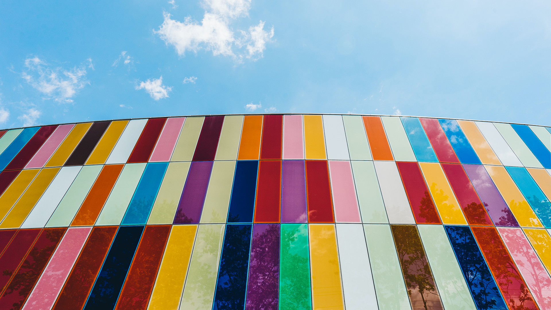 Building with colorful glass windows