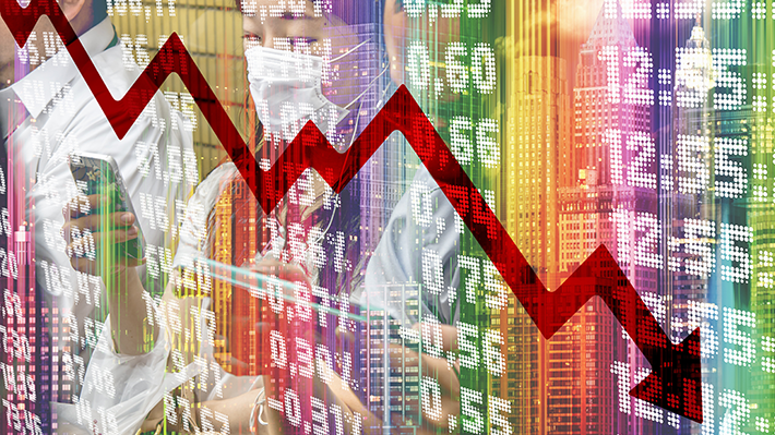 plunging stock price graph