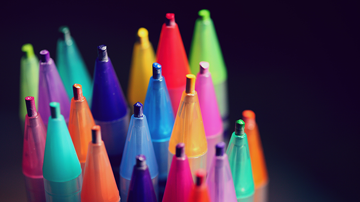 photo of many different colored pens