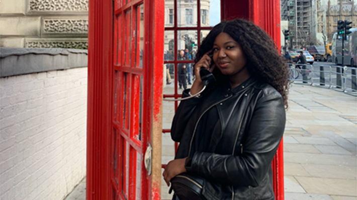 LeBow alumna Bianca Mitchell during a visit to London