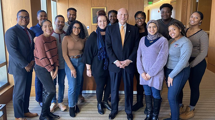 Ronald W. Disney and his wife Kathleen with Drexel LeBow students