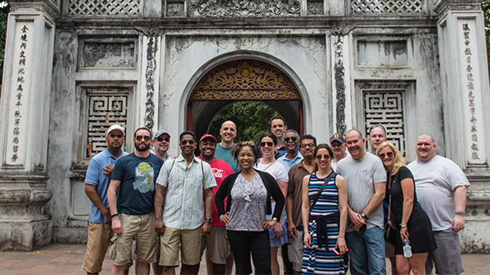 EMBA students and alumni at the Temple of Literature in Hanoi