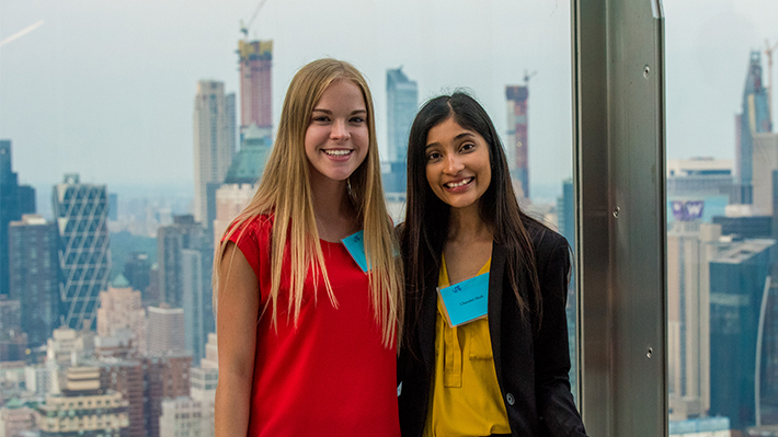 LeBow students pose for a photo at SAP's New York City offices