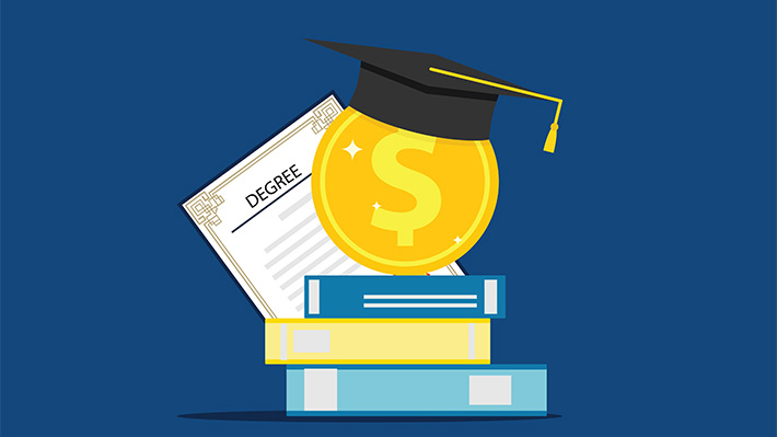 Illustration of a Degree With Money