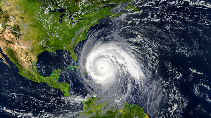 Hurricane in the Atlantic Ocean