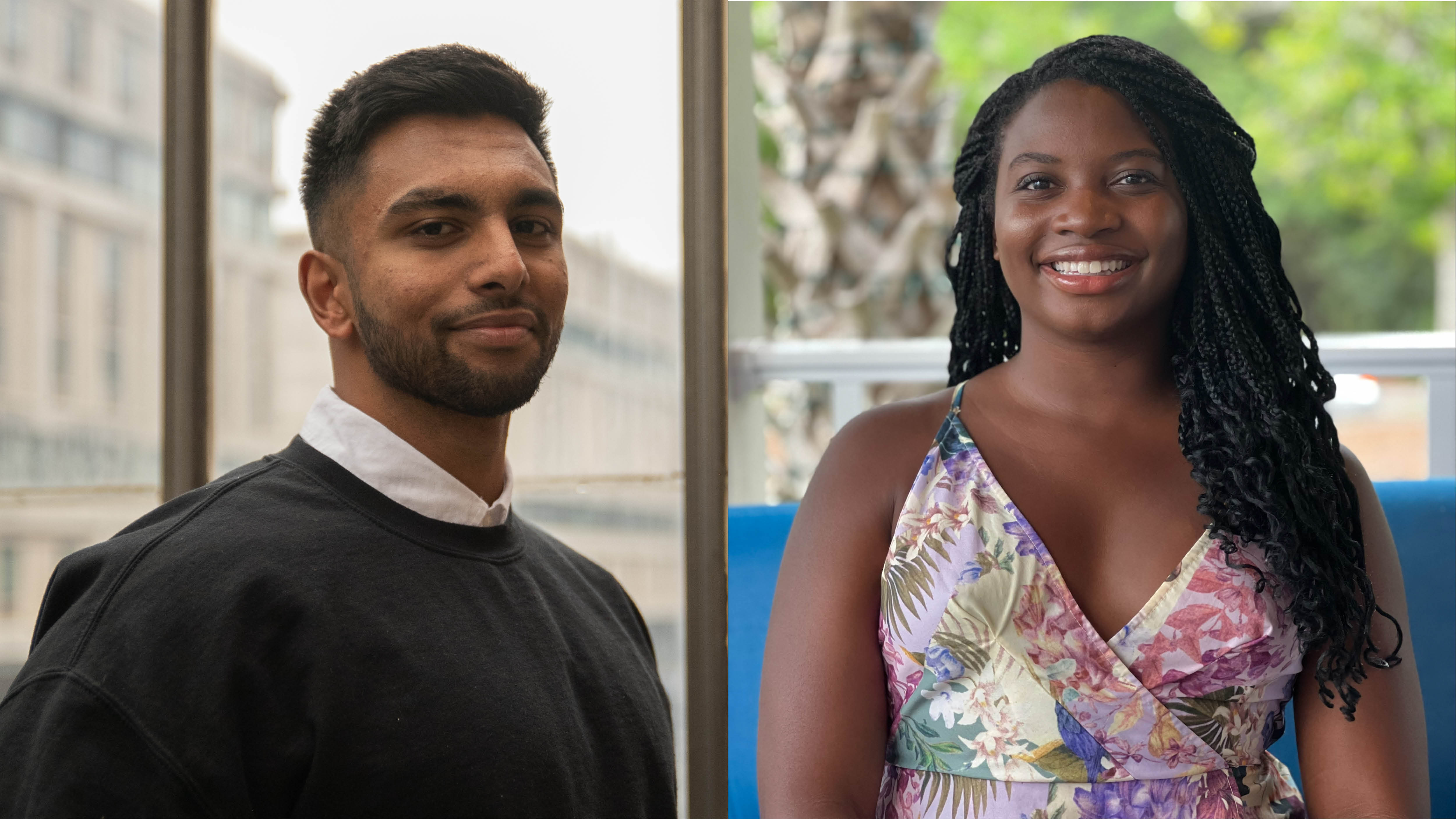 Meelan Dullabh '23 and Monique Boskett, MBA '23, student commencement speakers for the LeBow Class of 2023