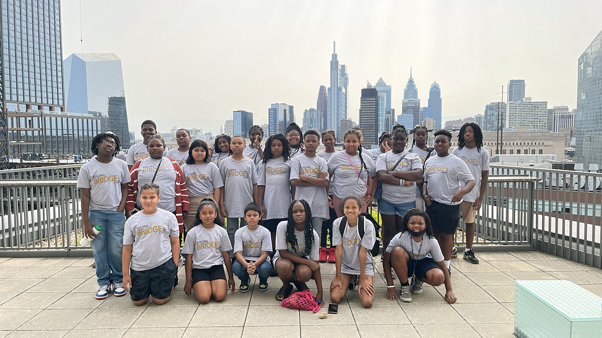 Building BRIDGEs Campers outside at LeBow