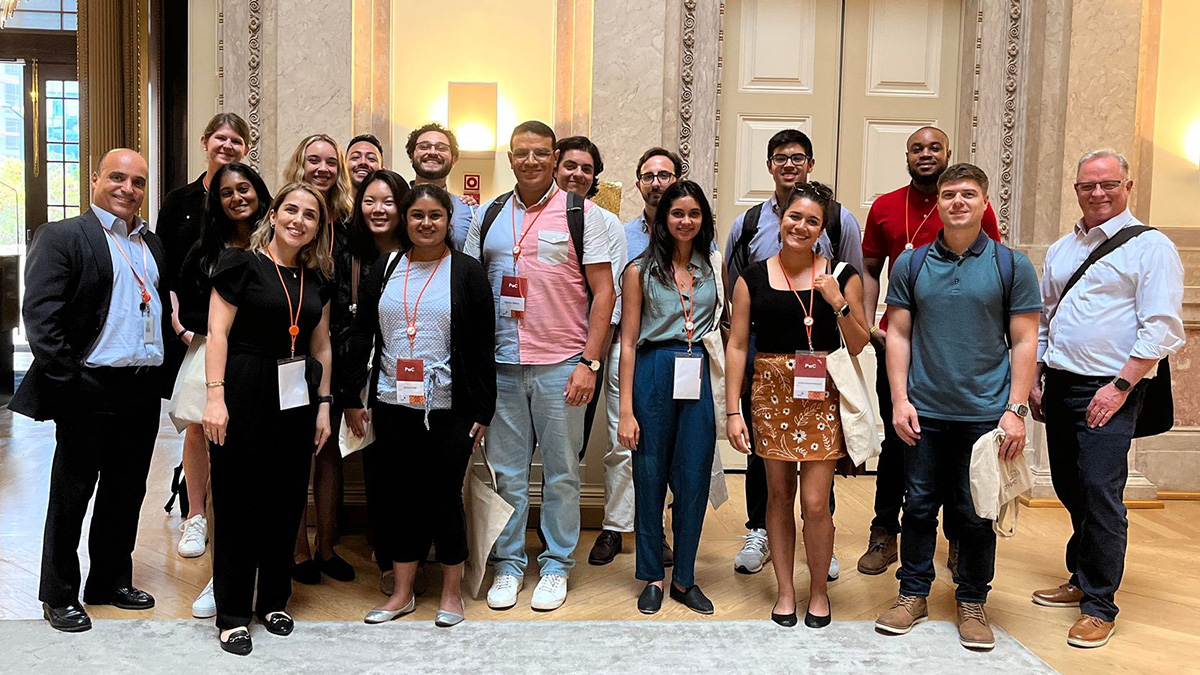 LeBow MBA students during a visit to PwC's Lisbon office