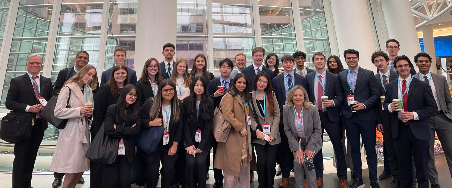 LeBow undergraduate finance students on a trip to New York City in 2024