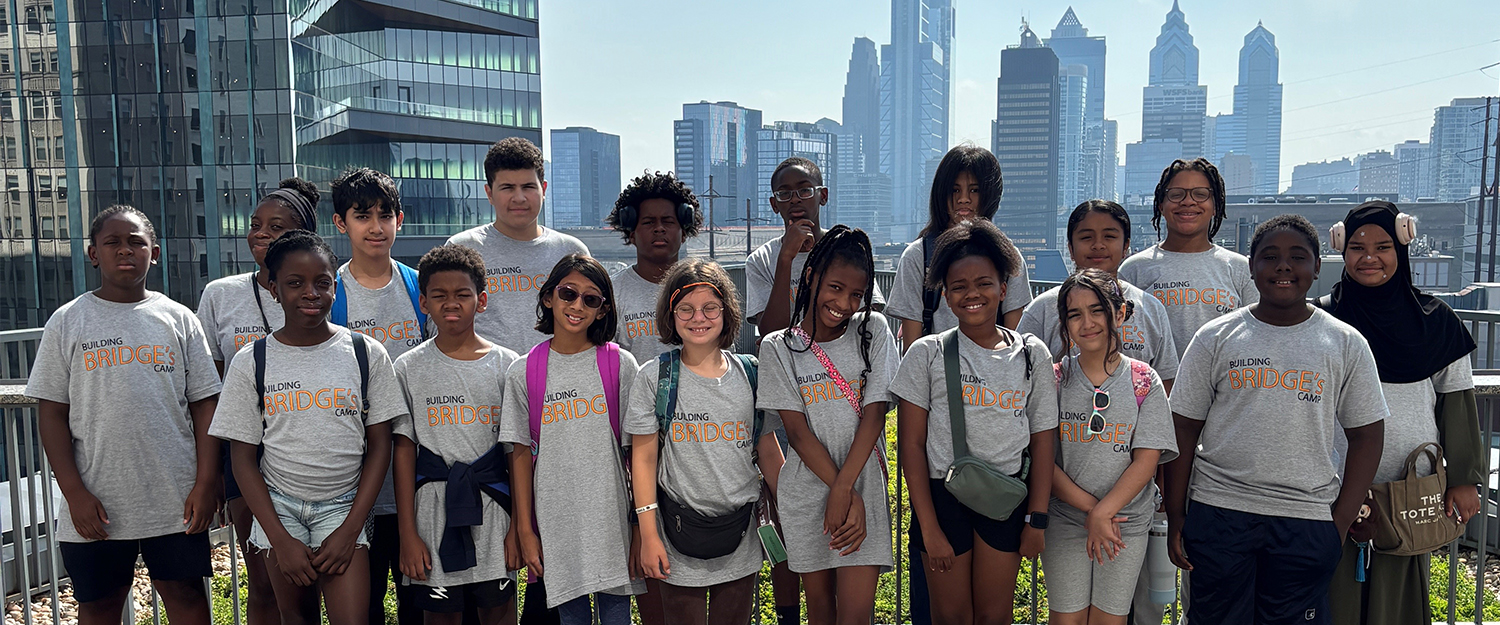 Middle school students participating in Building BRIDGEs, a summer pre-college program at the LeBow College of Business