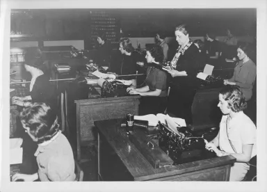 Archival Photo women using typewriters