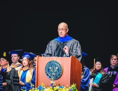 Dean Madan speaking at LeBow Commencement 2023