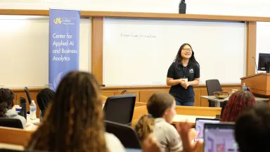 Girls in STEM participants receive lesson in the classroom.