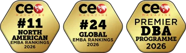 Ranked for DBA, 11th Ranked EMBA in North America, and #24 Ranked EMBA globally by CEO magazine, 2026.