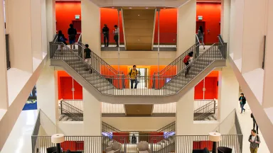 Gerri C. LeBow Hall Atrium with Students