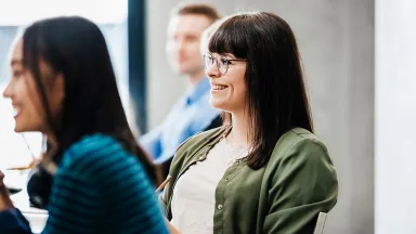 Drexel LeBow Accelerated Full-Time MBA Student in a meeting